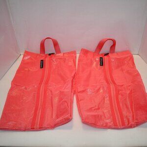 Bagail Shoe Bags for Travel, 2 Set Shoe Bag, Coral Transparent Shoe Packing Orga